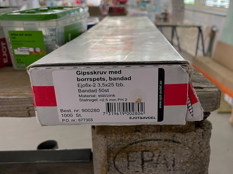Gipsskruv med borrspets, bandad, FZB 3,5x25 mm